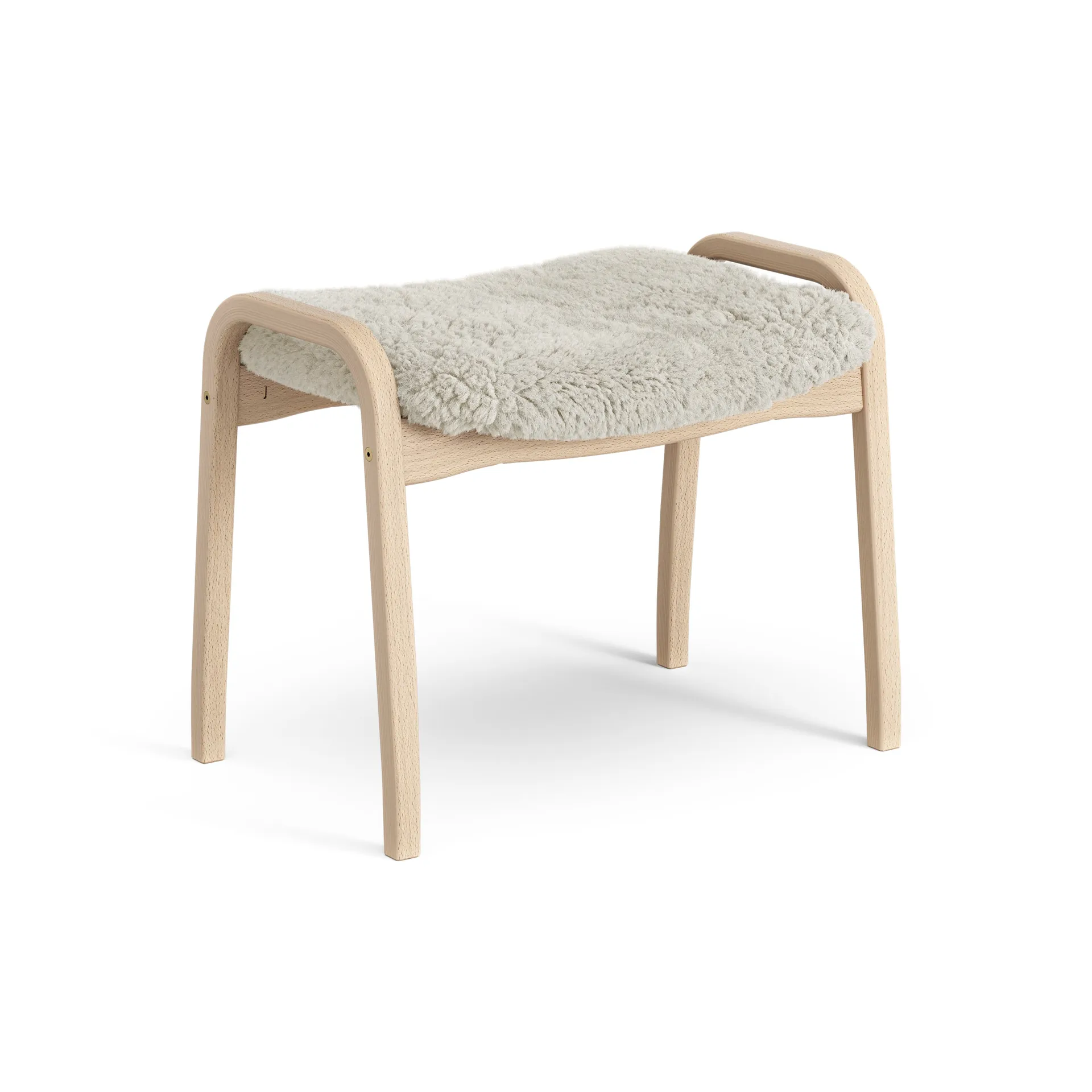 Reposapiés infantil Lamini haya lacada/piel de oveja, Moonlight (beige) Swedese