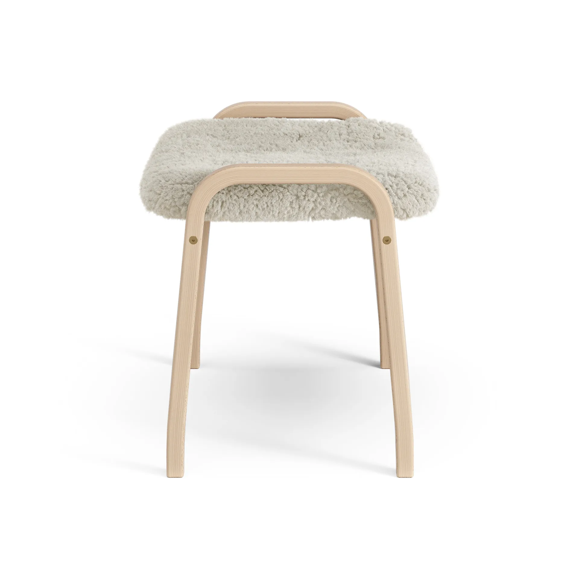Reposapiés infantil Lamini haya lacada/piel de oveja, Moonlight (beige) Swedese
