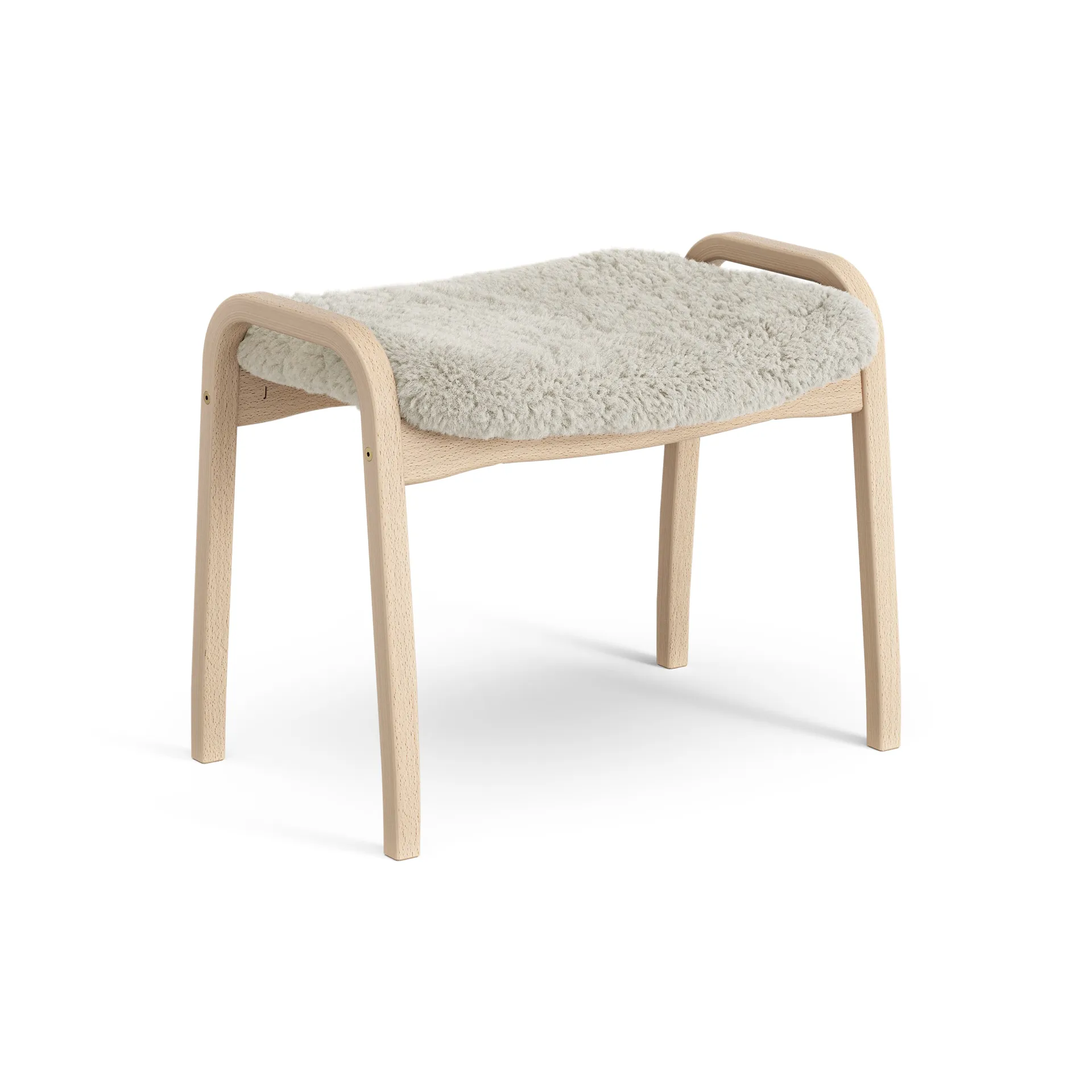 Reposapiés infantil Lamini haya lacada/piel de oveja, Moonlight (beige) Swedese