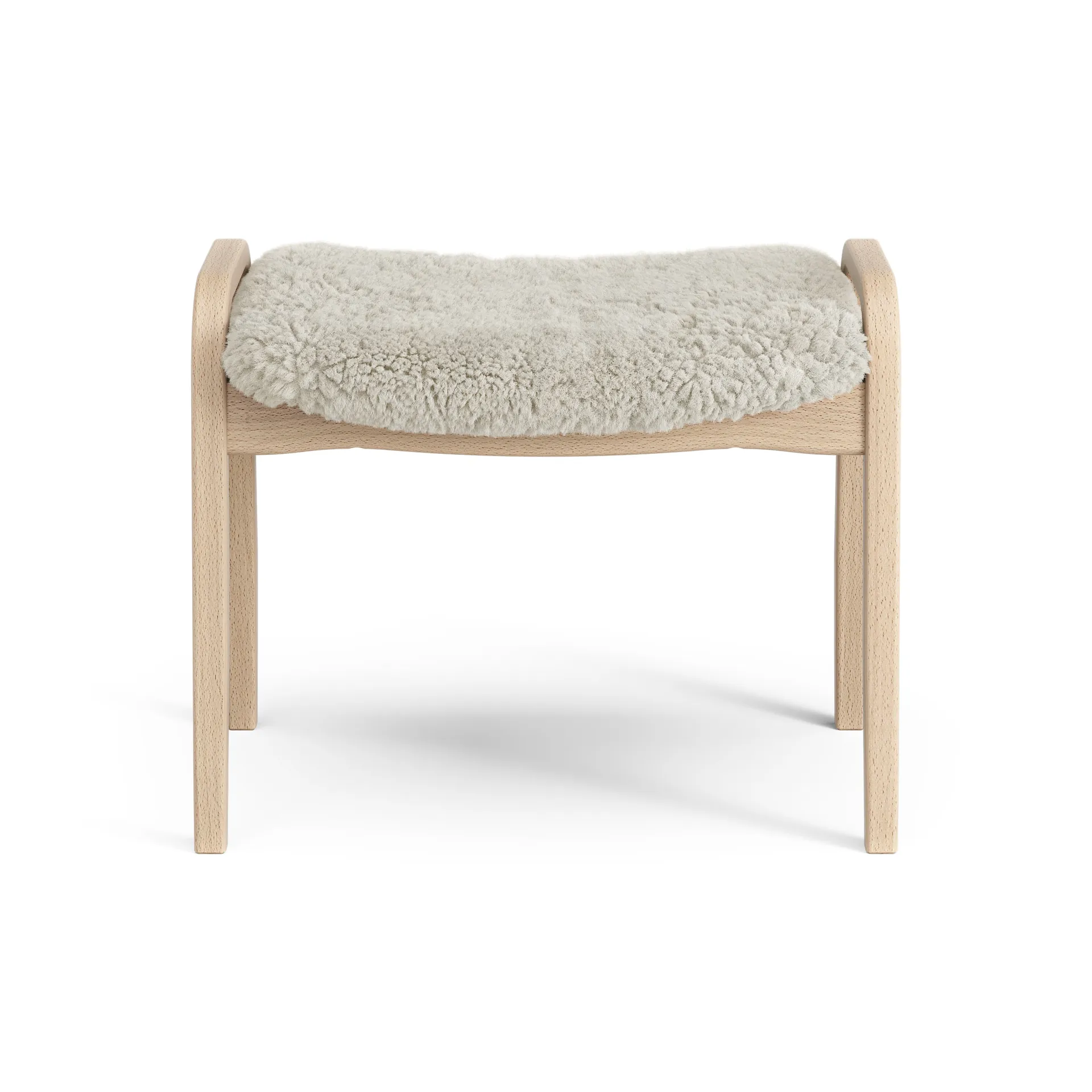 Reposapiés infantil Lamini haya lacada/piel de oveja, Moonlight (beige) Swedese