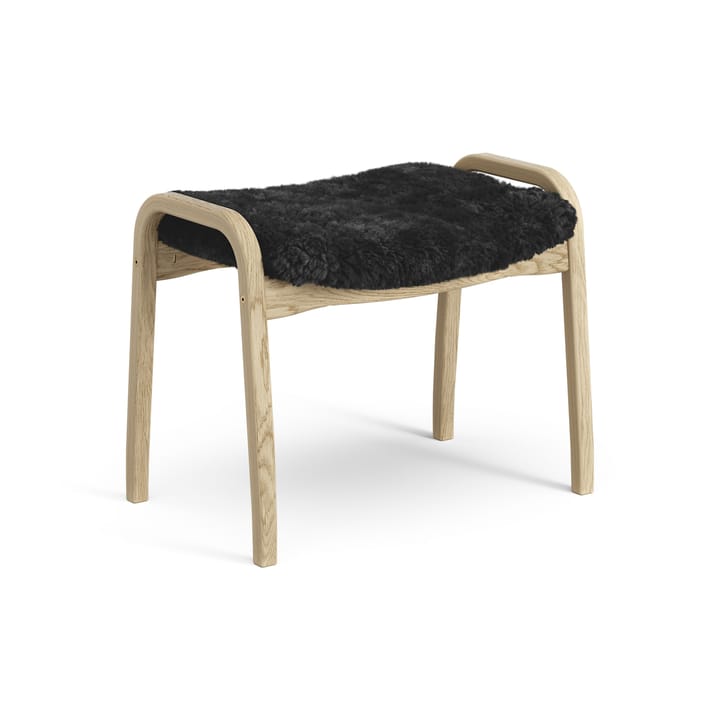 Reposapiés infantil Lamini roble lacado/piel de oveja, Black (negro) Swedese