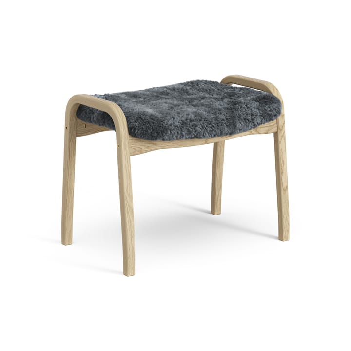 Reposapiés infantil Lamini roble lacado/piel de oveja, Charcoal (gris oscuro) Swedese
