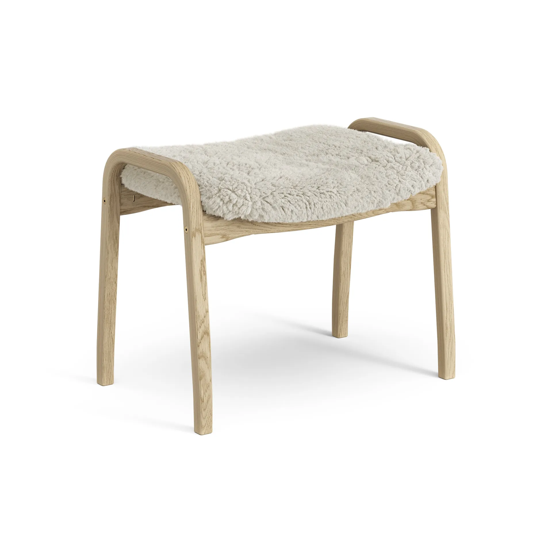 Reposapiés infantil Lamini roble lacado/piel de oveja, Moonlight (beige) Swedese