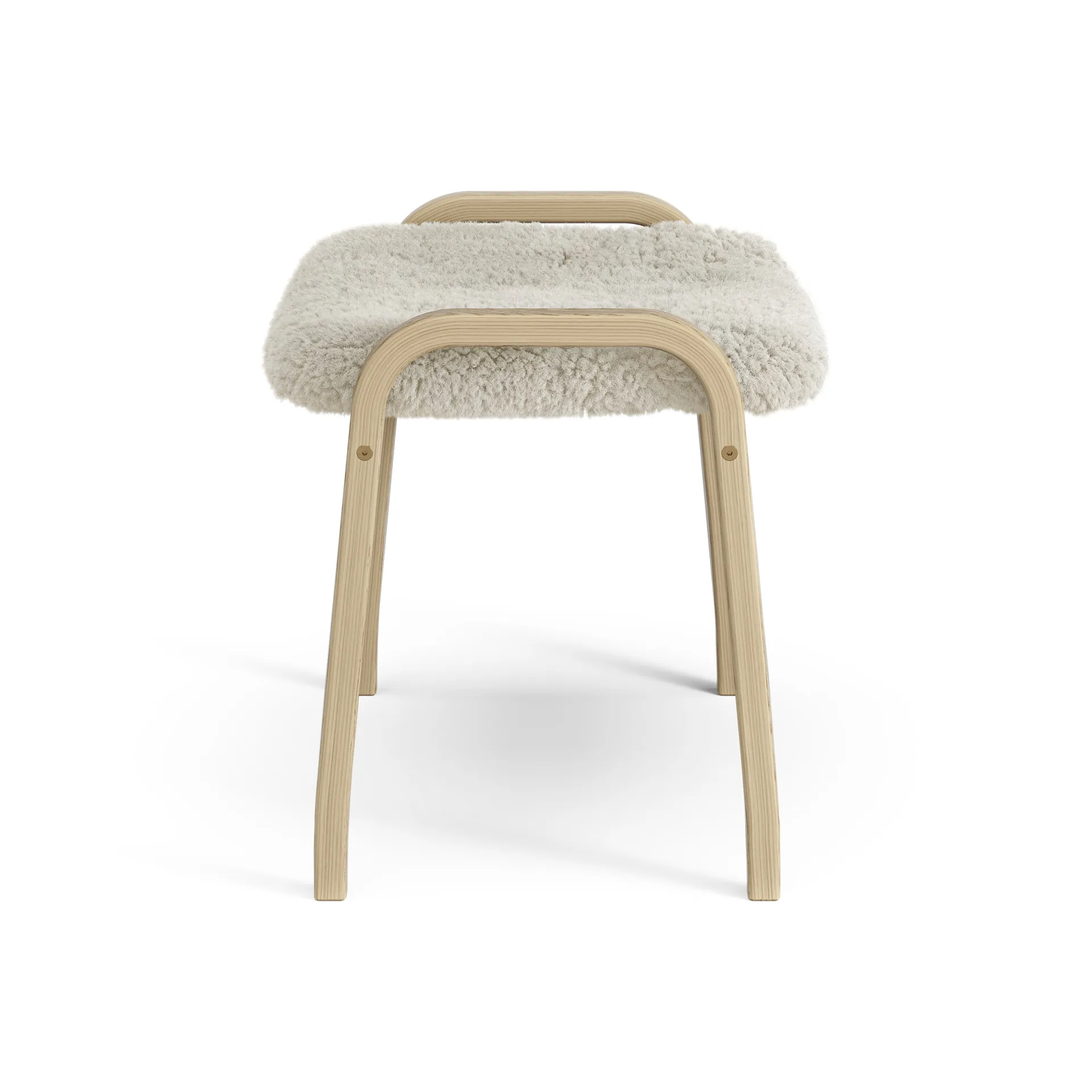Reposapiés infantil Lamini roble lacado/piel de oveja, Moonlight (beige) Swedese