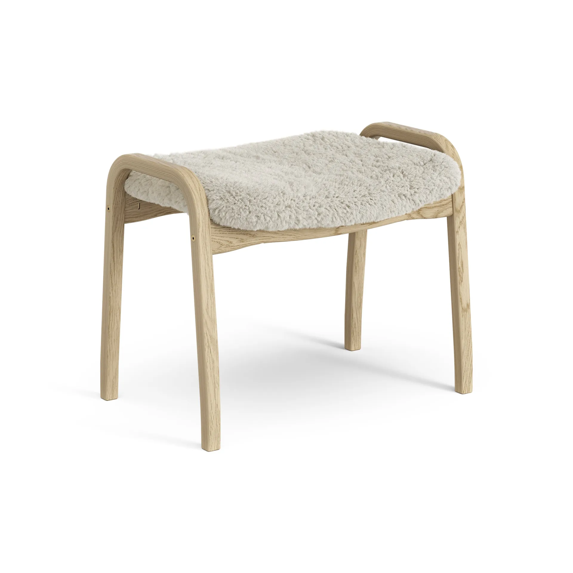 Reposapiés infantil Lamini roble lacado/piel de oveja, Moonlight (beige) Swedese
