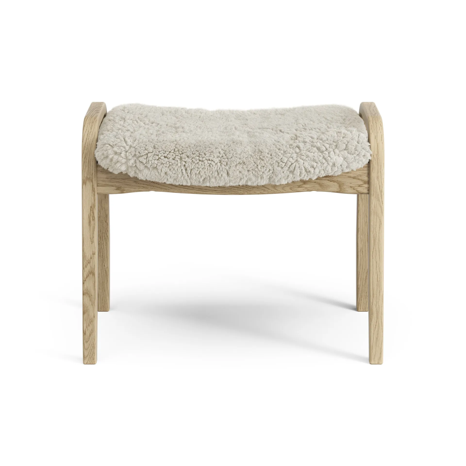 Reposapiés infantil Lamini roble lacado/piel de oveja, Moonlight (beige) Swedese
