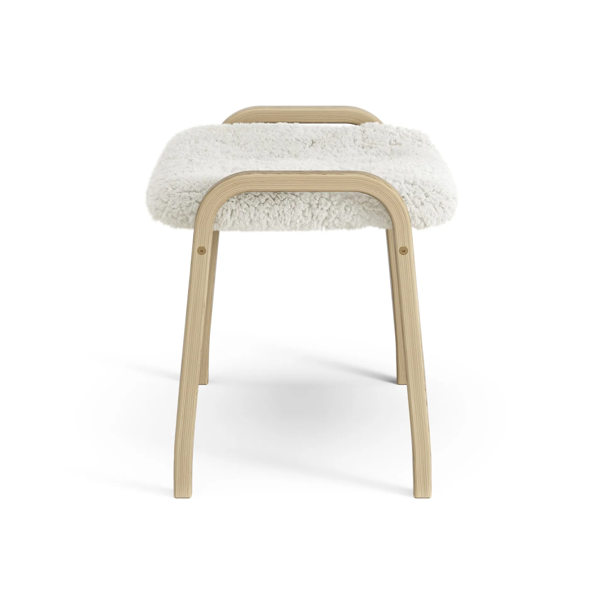 Reposapiés infantil Lamini roble lacado/piel de oveja, Offwhite (blanco) Swedese