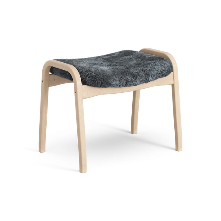 Reposapiés Lamino haya lacada/piel de oveja, Charcoal (gris oscuro) Swedese
