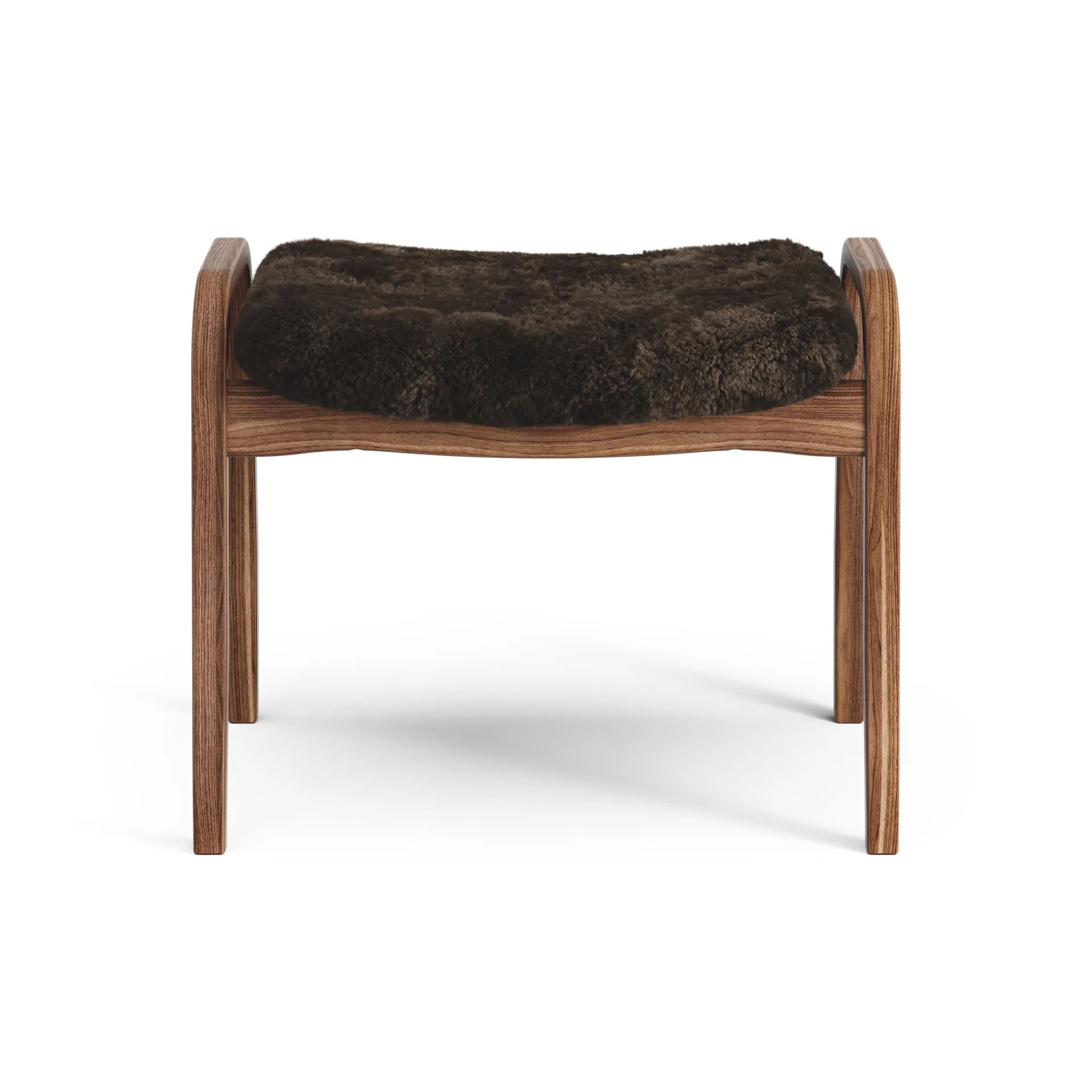 Reposapiés Lamino nogal aceitado/piel de oveja, Espresso (marrón) Swedese