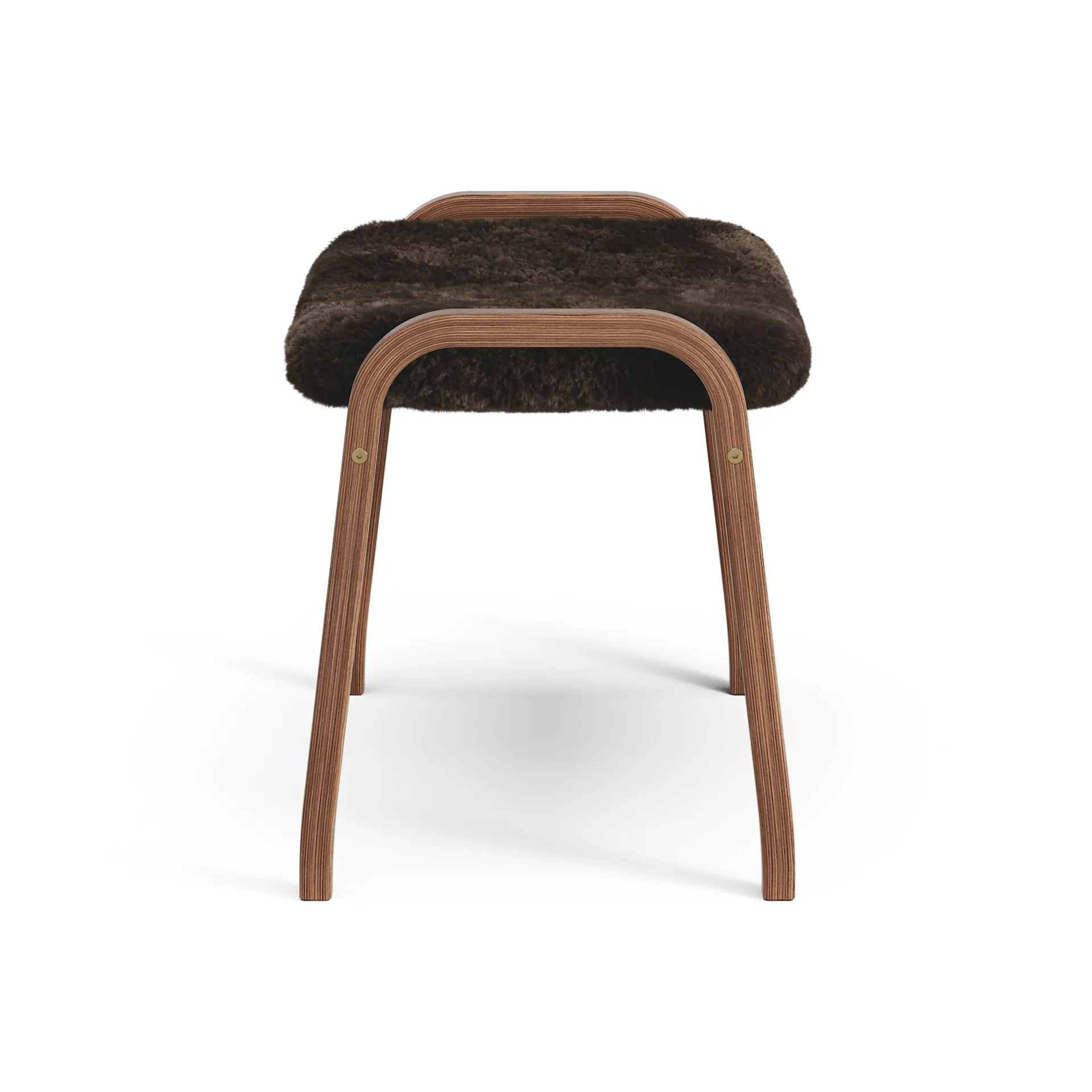 Reposapiés Lamino nogal aceitado/piel de oveja, Espresso (marrón) Swedese