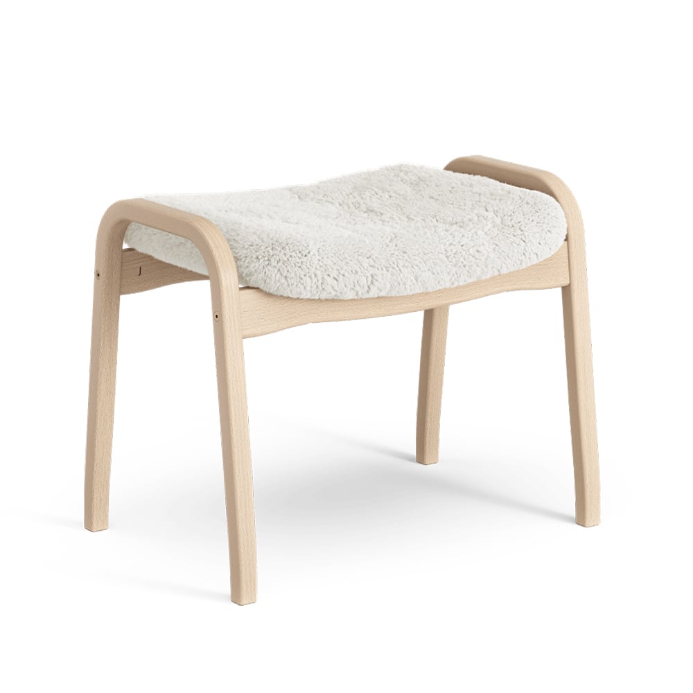 Swedese Reposapiés Lamino Piel de oveja offwhite, haya lacado natural