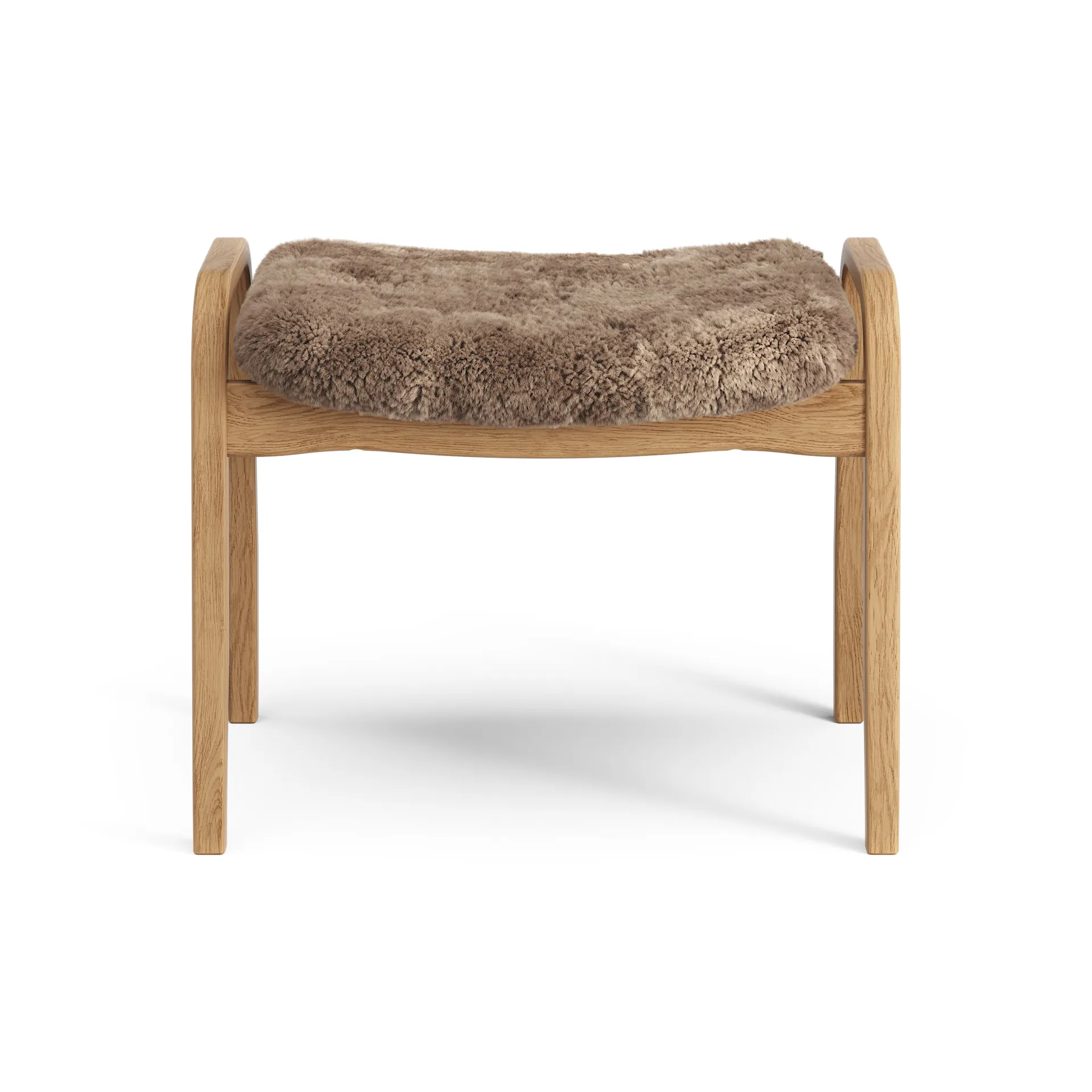 Reposapiés Lamino roble aceitado/piel de oveja, Sahara (marrón turrón) Swedese