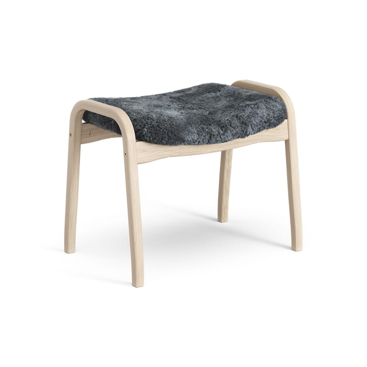 Reposapiés Lamino roble pigmentado blanco/piel de oveja, Charcoal (gris oscuro) Swedese