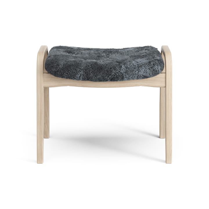 Reposapiés Lamino roble pigmentado blanco/piel de oveja, Charcoal (gris oscuro) Swedese