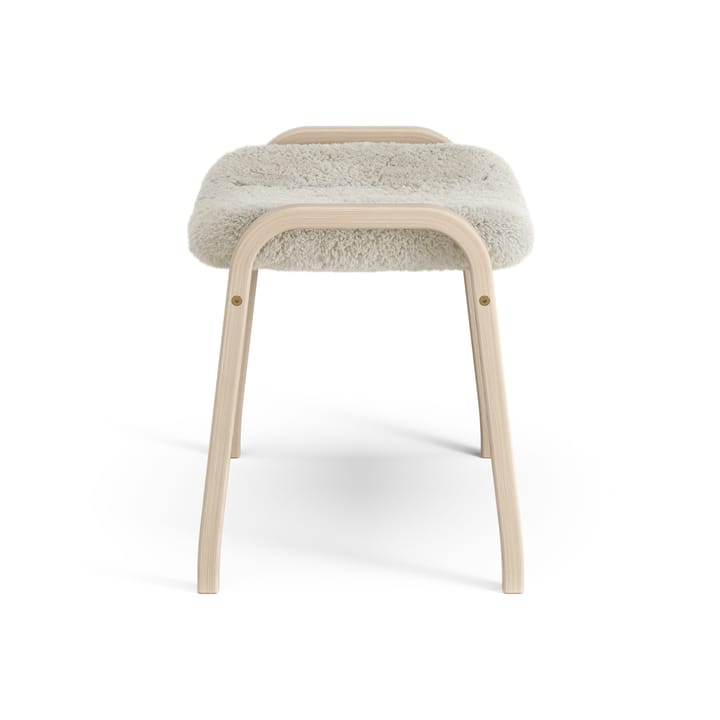 Reposapiés Lamino roble pigmentado blanco/piel de oveja, Moonlight (beige) Swedese