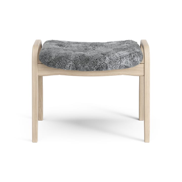 Reposapiés Lamino roble pigmentado blanco/piel de oveja, Scandinavian Grey (gris) Swedese