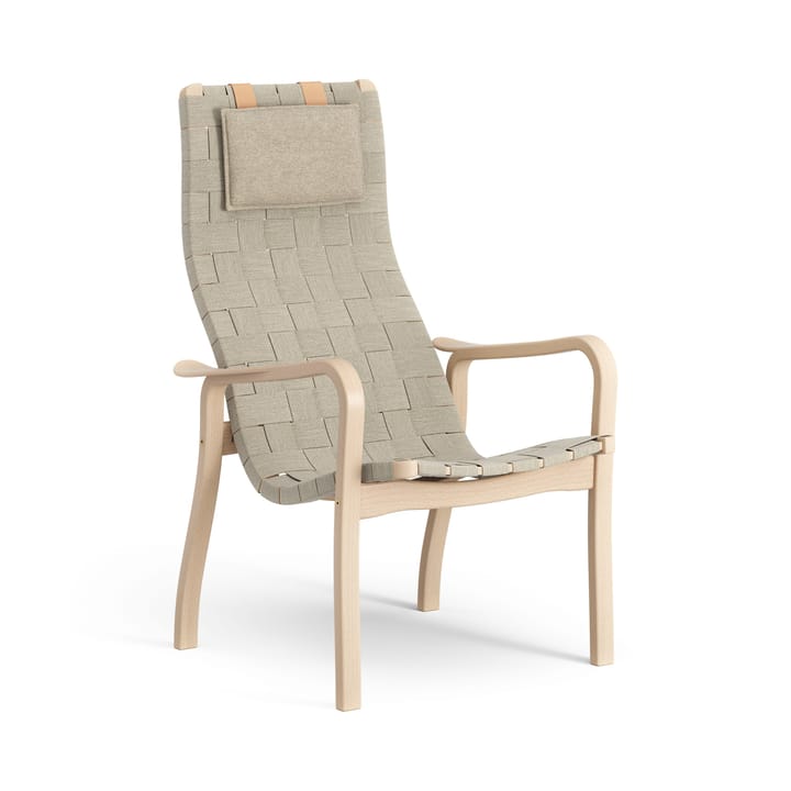 Sillón alto Primo con cojín para cuello haya lacada - natural - Swedese