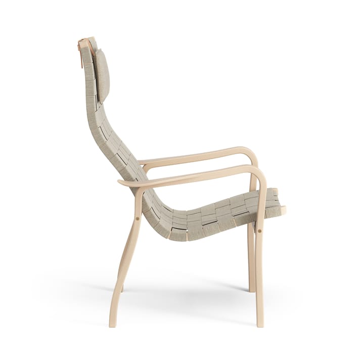 Sillón alto Primo con cojín para cuello haya lacada, natural Swedese