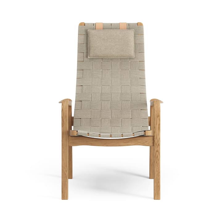 Sillón alto Primo con cojín para cuello roble aceitado, natural Swedese