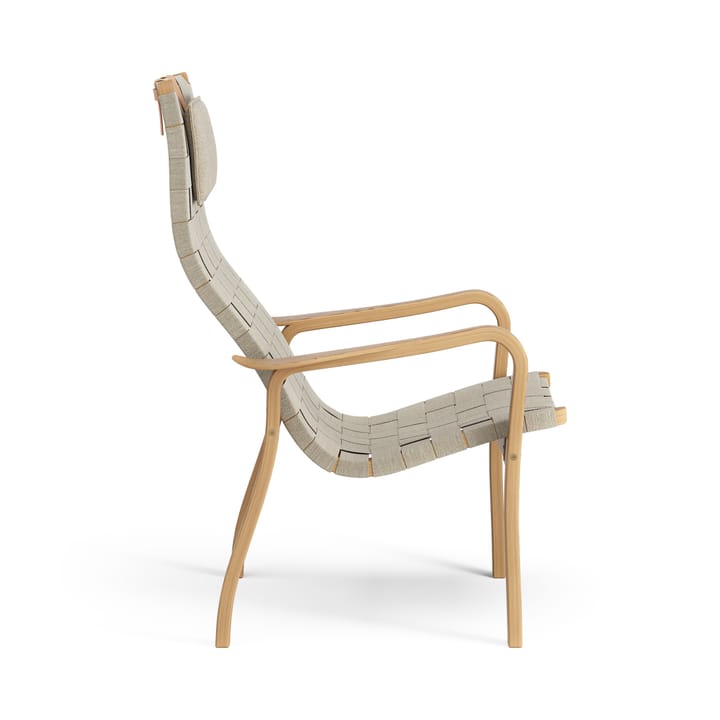 Sillón alto Primo con cojín para cuello roble aceitado, natural Swedese