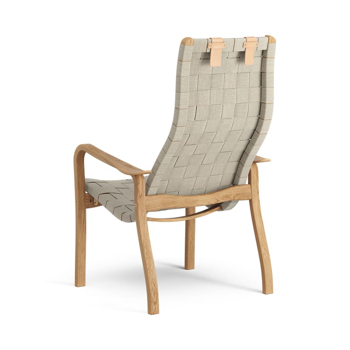 Sillón alto Primo con cojín para cuello roble aceitado, natural Swedese