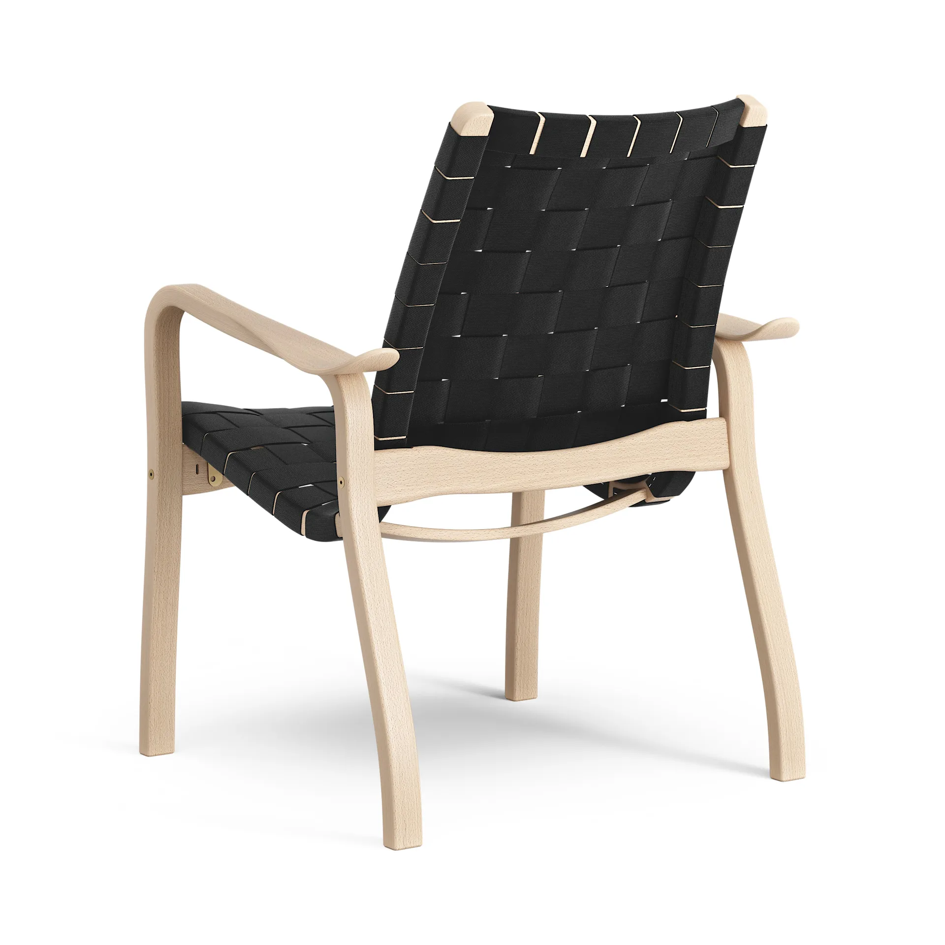 Sillón bajo Primo haya lacada, negro Swedese