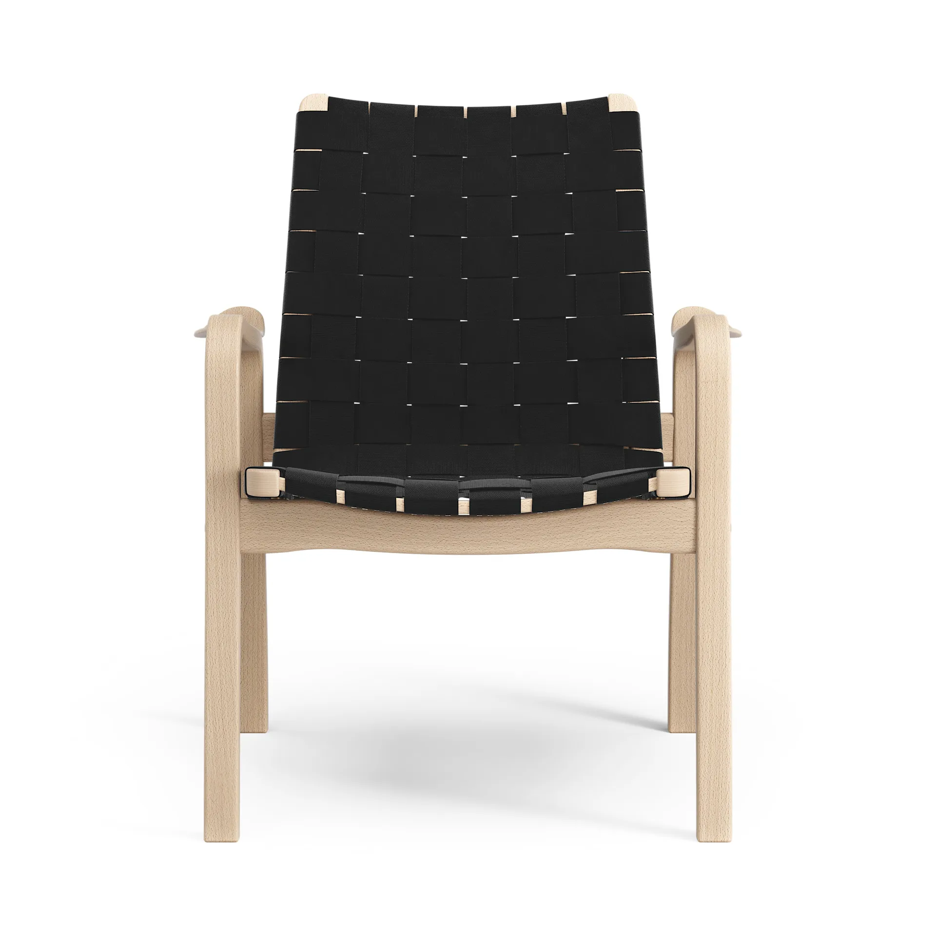 Sillón bajo Primo haya lacada, negro Swedese
