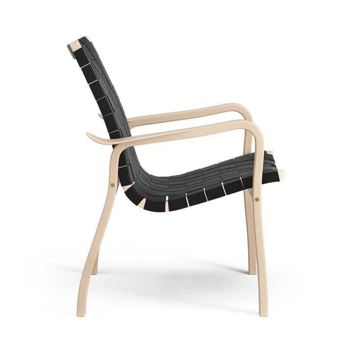Sillón bajo Primo haya lacada, negro Swedese