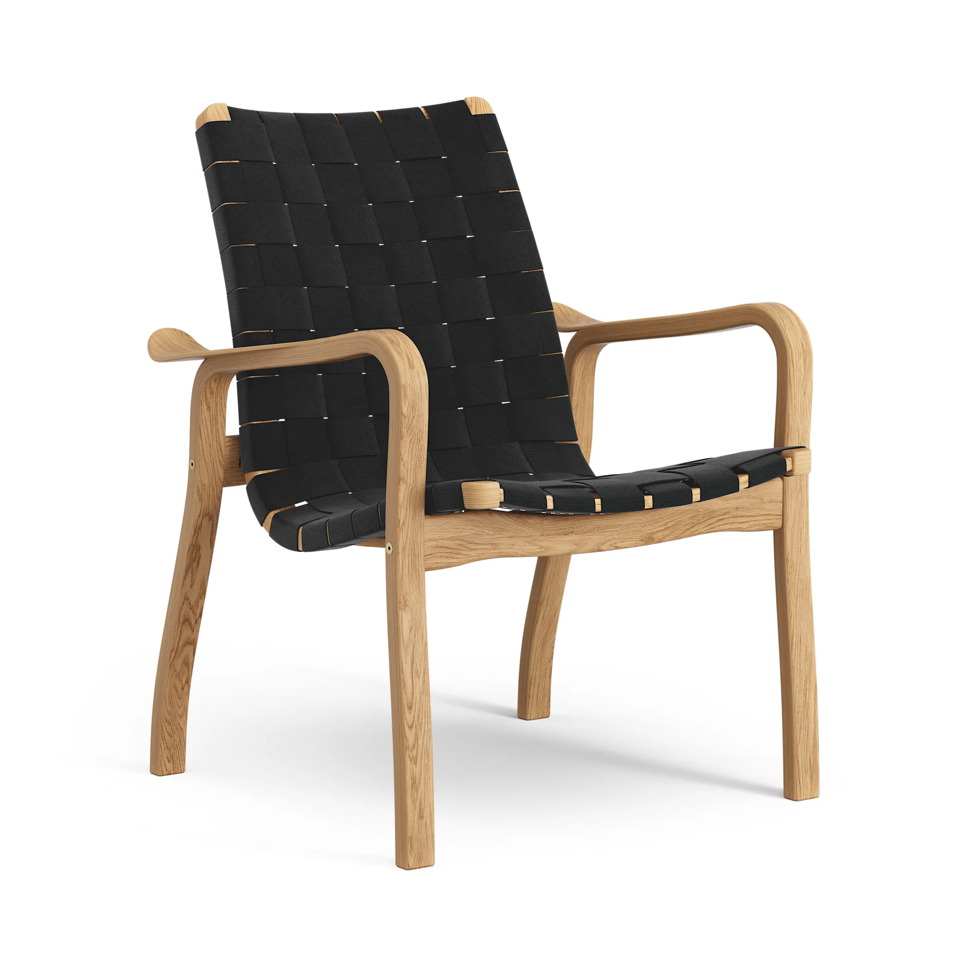 Sillón bajo Primo roble aceitado, negro Swedese