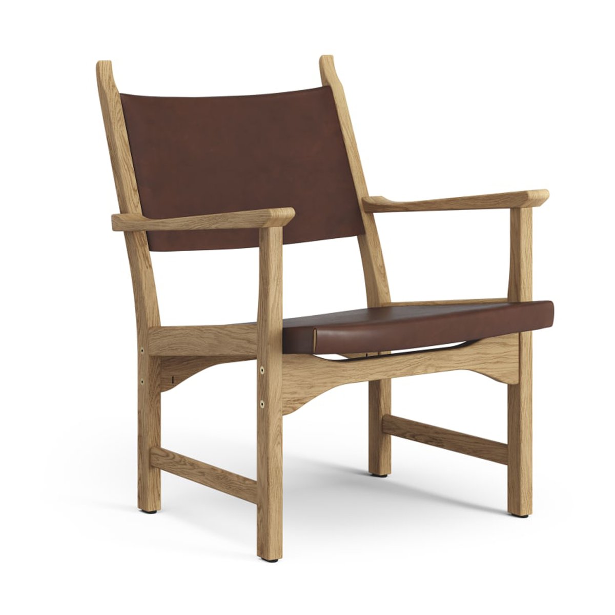 Swedese Sillón Caryngo Roble aceitado-cuero marrón rojizo