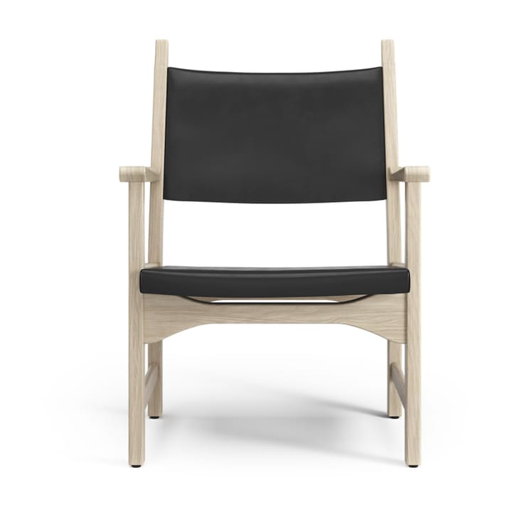 Sillón Caryngo - Roble pigmentado blanco-cuero negro - Swedese