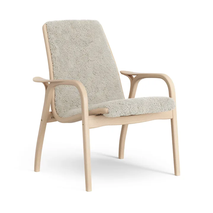 Sillón de haya lacada/piel de oveja Laminett - Moonlight (beige) - Swedese