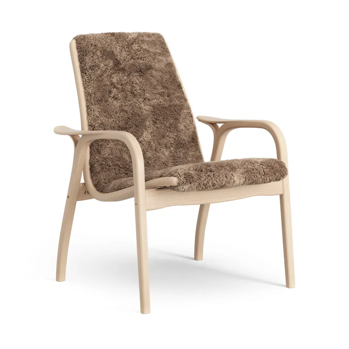 Sillón de haya lacada/piel de oveja Laminett - Sahara (marrón nougat) - Swedese