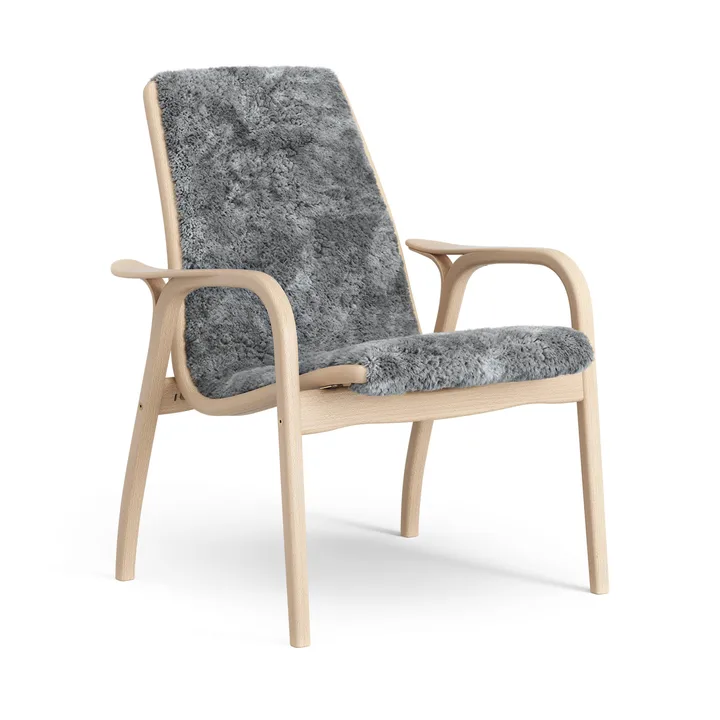 Sillón de haya lacada/piel de oveja Laminett - Scandinavian Grey (gris) - Swedese