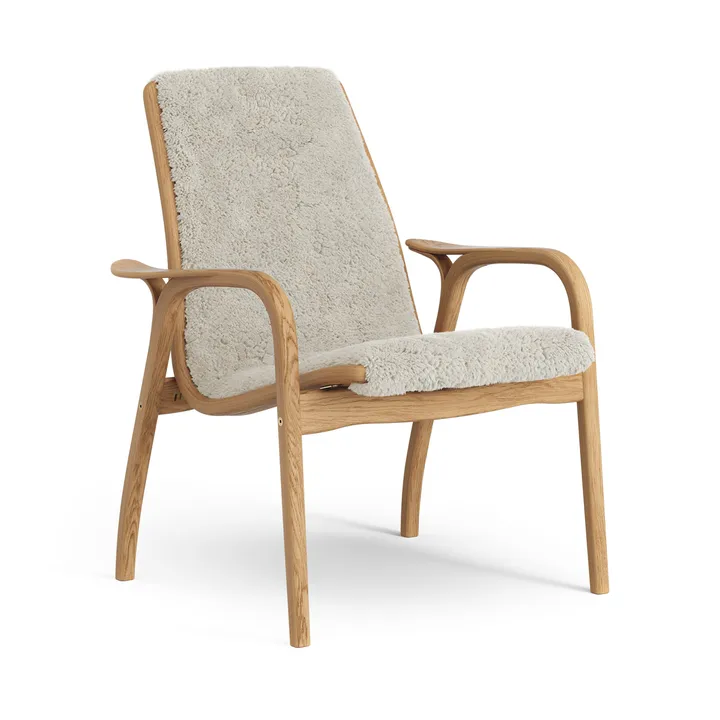 Sillón de roble aceitado/piel de oveja Laminett - Moonlight (beige) - Swedese