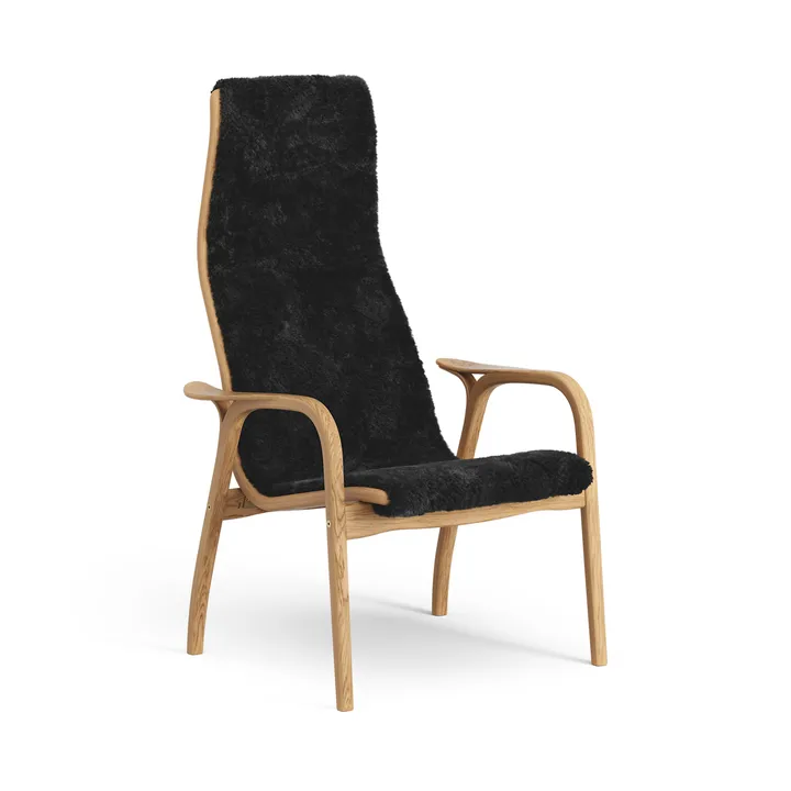 Sillón de roble aceitado/piel de oveja Lamino - Black (negro) - Swedese