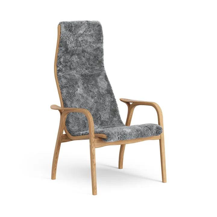 Sillón de roble aceitado/piel de oveja Lamino - Scandinavian Grey (gris) - Swedese