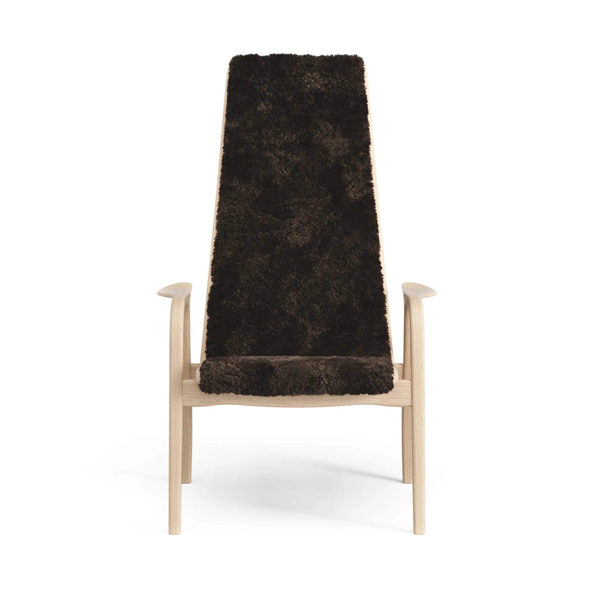 Sillón infantil Lamini haya lacada/piel de oveja, Espresso (marrón) Swedese