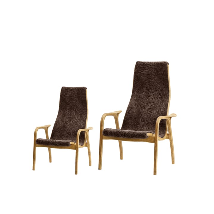 Sillón infantil Lamini, Piel de oveja espresso, roble aceitado Swedese