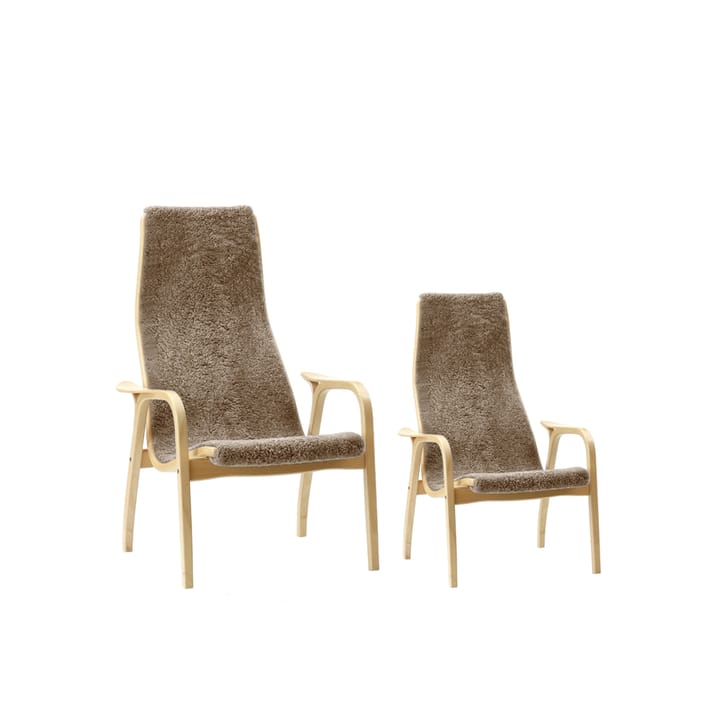Sillón infantil Lamini, Piel de oveja espresso, roble aceitado Swedese