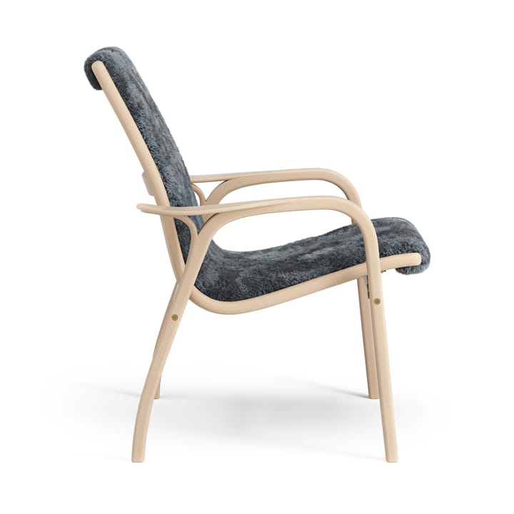 Sillón Laminett haya lacada/piel de oveja, Charcoal (gris oscuro) Swedese