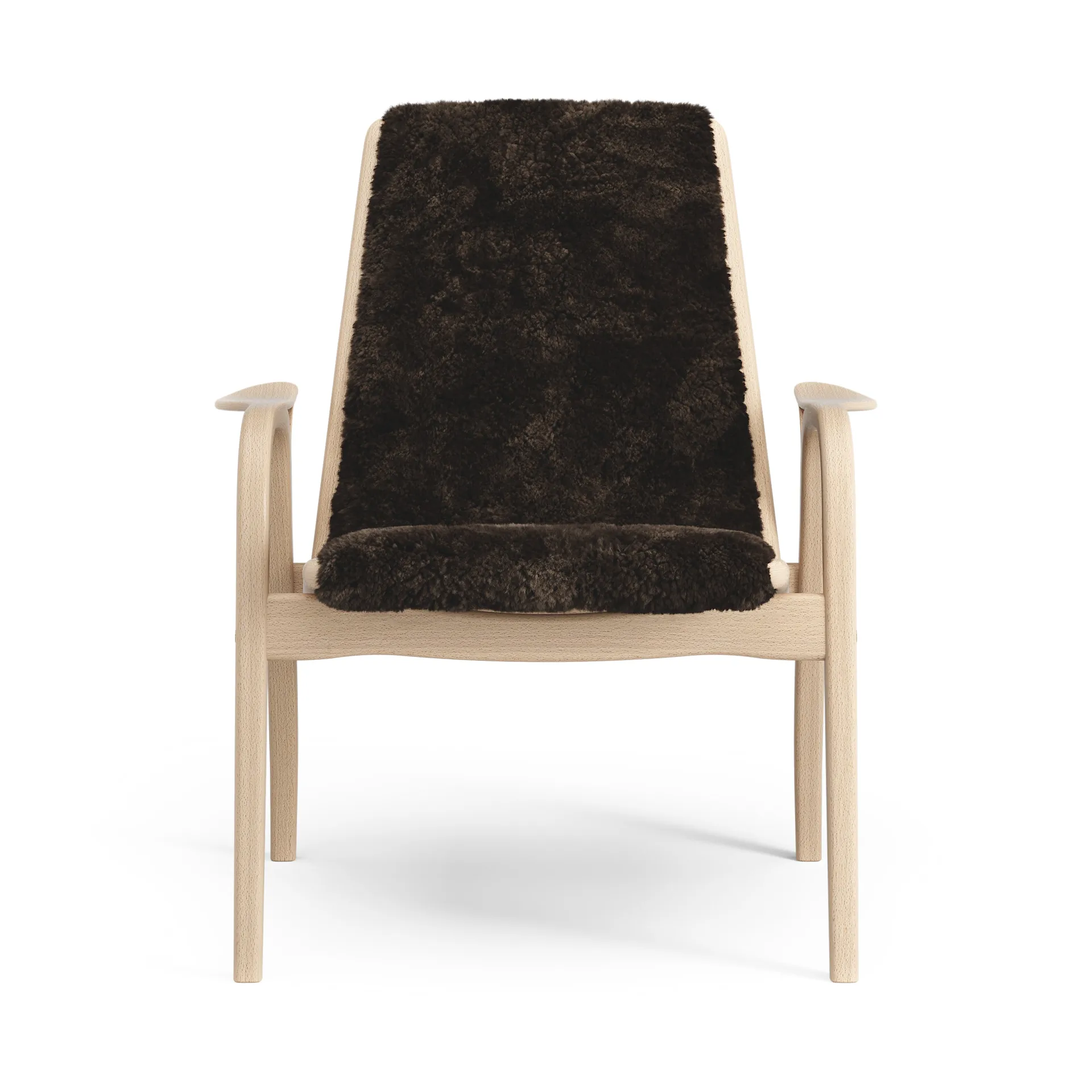 Sillón Laminett haya lacada/piel de oveja, Espresso (marrón) Swedese