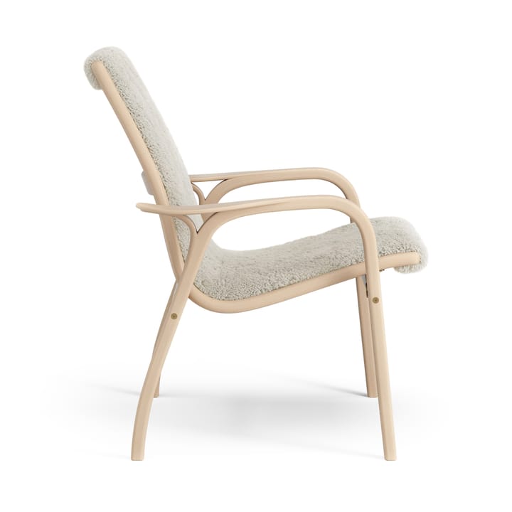 Sillón Laminett haya lacada/piel de oveja, Moonlight (beige) Swedese