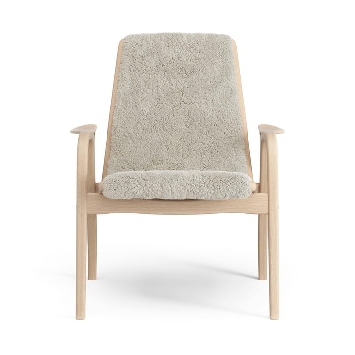 Sillón Laminett haya lacada/piel de oveja, Moonlight (beige) Swedese