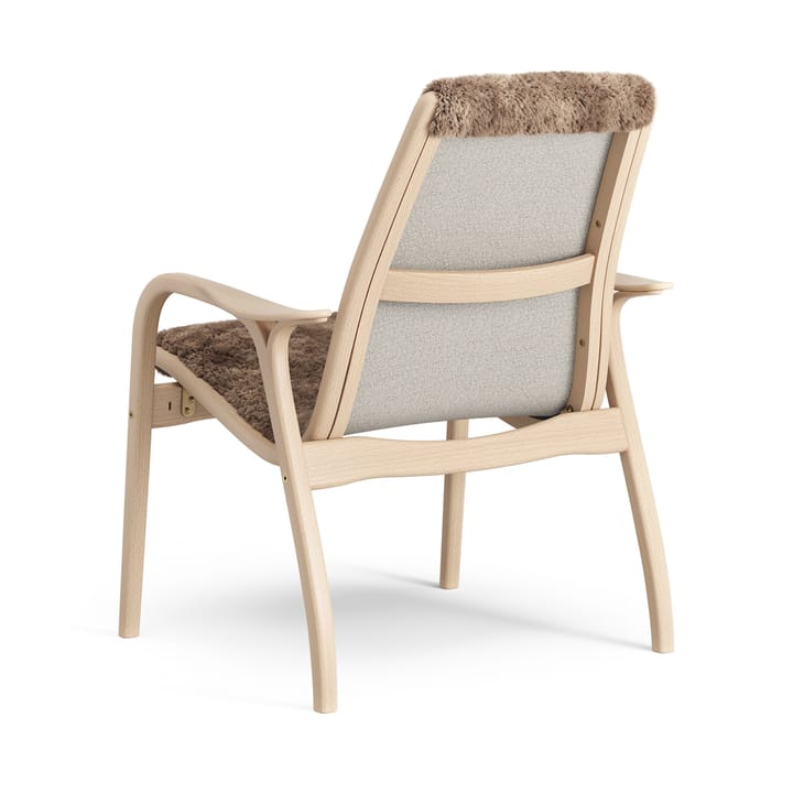 Sillón Laminett haya lacada/piel de oveja, Sahara (marrón turrón) Swedese