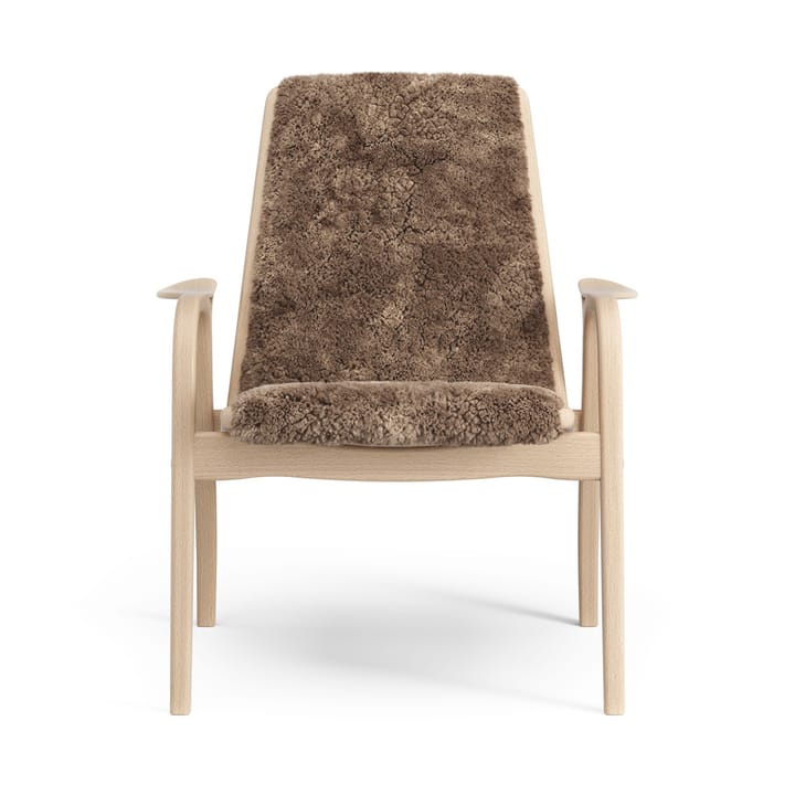Sillón Laminett haya lacada/piel de oveja, Sahara (marrón turrón) Swedese