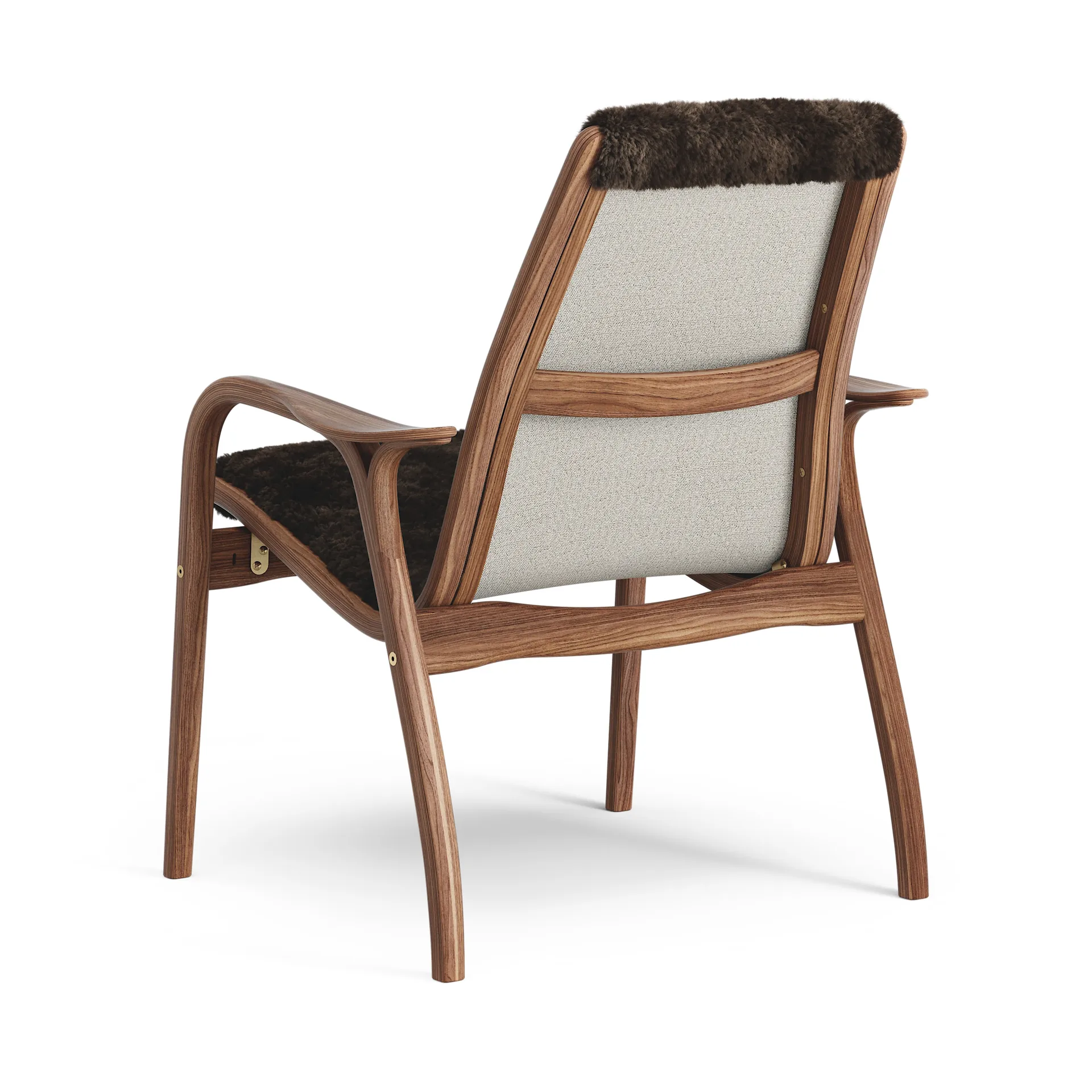 Sillón Laminett nogal aceitado/piel de oveja, Espresso (marrón) Swedese