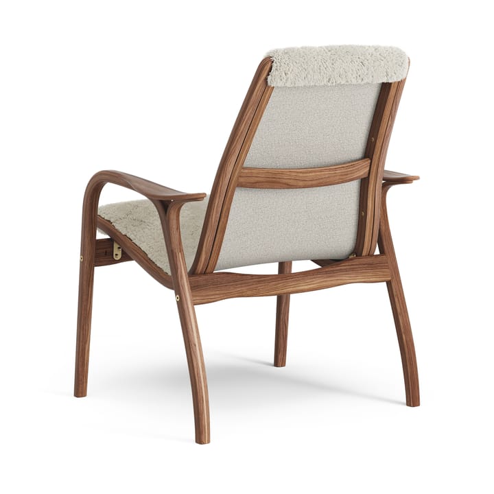 Sillón Laminett nogal aceitado/piel de oveja, Moonlight (beige) Swedese