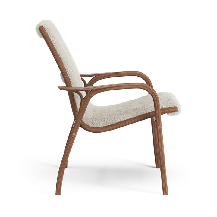 Sillón Laminett nogal aceitado/piel de oveja, Moonlight (beige) Swedese