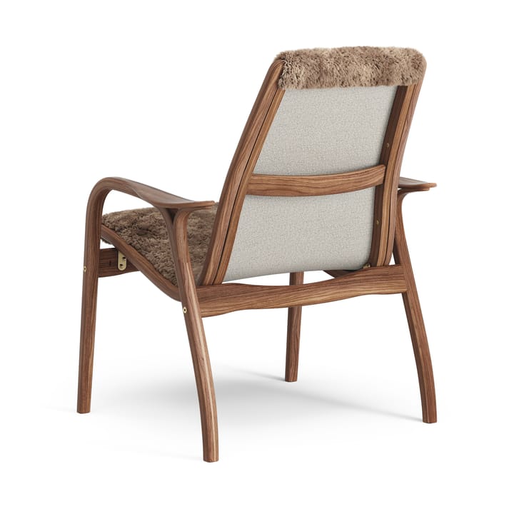 Sillón Laminett nogal aceitado/piel de oveja, Sahara (marrón turrón) Swedese